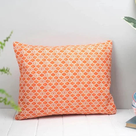 Orange & White Alta Rectangle Cushion by Grace & Favour Home