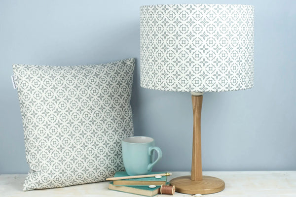 Geometric Grey & White Meryam Print Lampshade by Grace & Favour Home