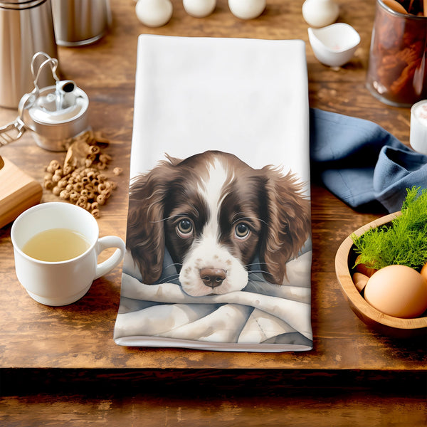 Ted - Puppy Springer Spaniel Tea-Towel by Homemade Hollydays