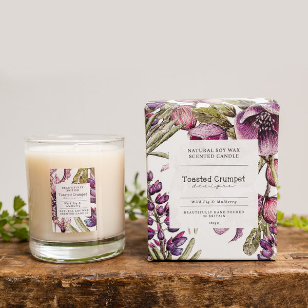 Wild Fig & Mulberry Glass Candle by Toasted Crumpet