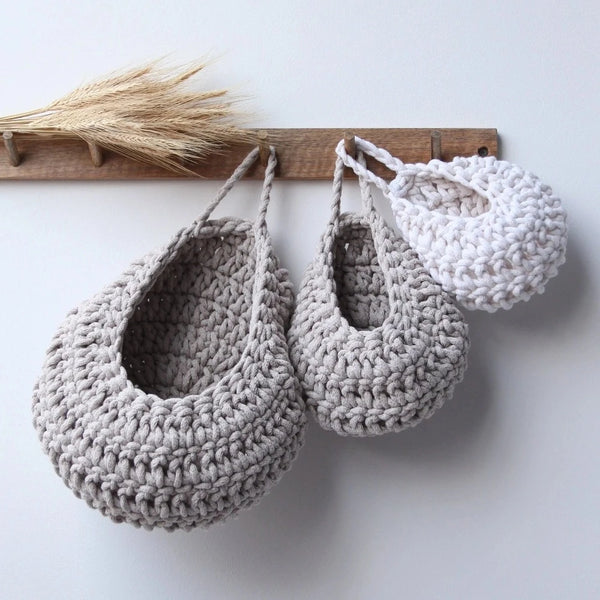 Crochet Drop Basket - Small by Zuri House