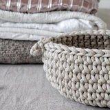 Crochet Flat Basket - Oatmeal British Made Crochet Flat Basket - Oatmeal by Zuri House