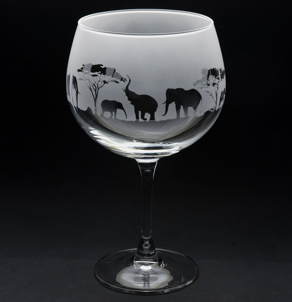 Elephant | Gin Glass | Engraved by Glyptic Glass Art