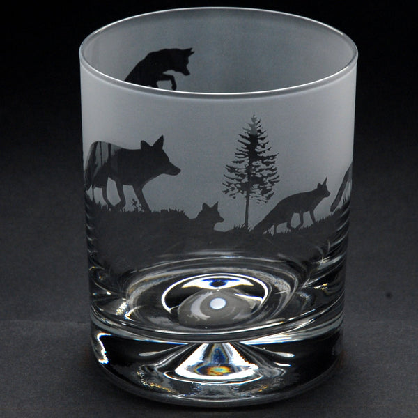 Fox | Whisky Tumbler Glass | Engraved by Glyptic Glass Art