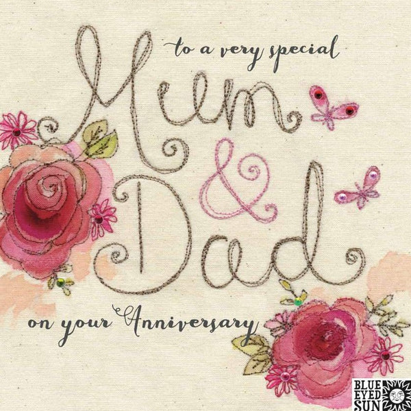 Mum & Dad Anniversary Card - Broderie by Blue Eyed Sun