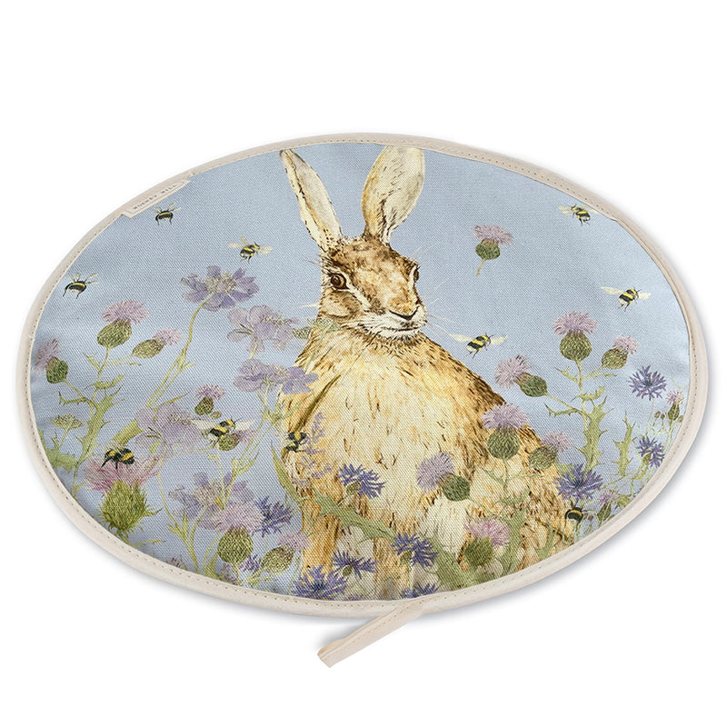 Hare & Wildflower Hob Covers - Pair British Made Hare & Wildflower Hob Covers - Pair by Mosney Mill