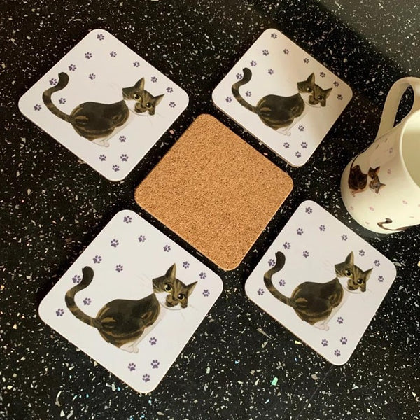 Isla Cat Coaster by Hopping Dog Cards
