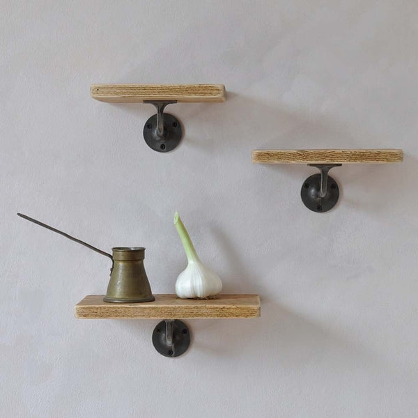 Pimlico Wood And Steel Set Of Three Shelves by Industrial By Design