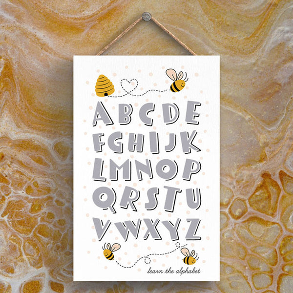Bee Alphabet Plaque by Vivid Squid