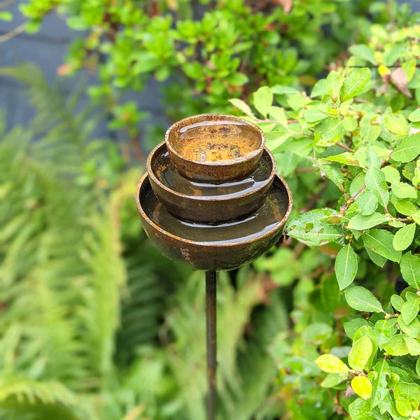Rustic Rain Catcher Fountain & Plant Support by Savage Works