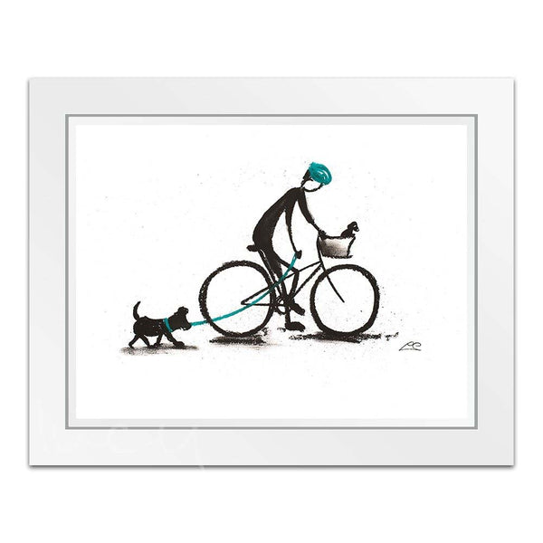 Keep Up Dad! - Mounted Print by Lucy Pittaway