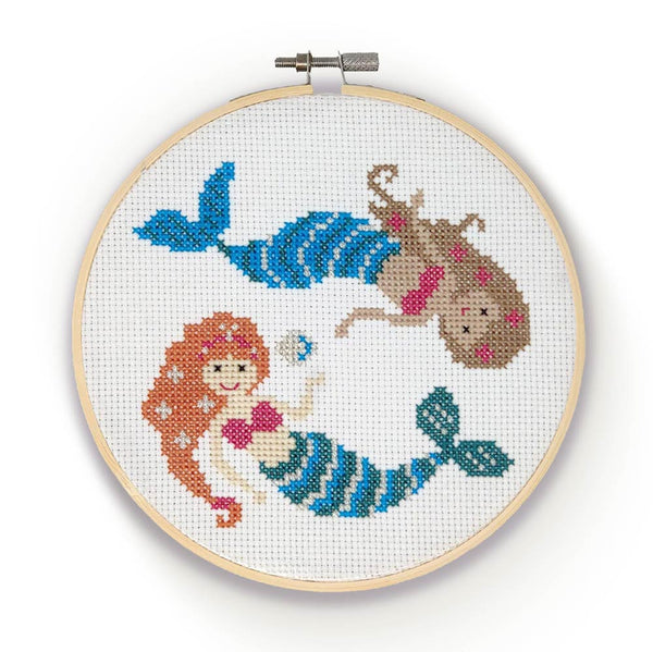 Mermaids Cross Stitch Kit by The Crafty Kit Company
