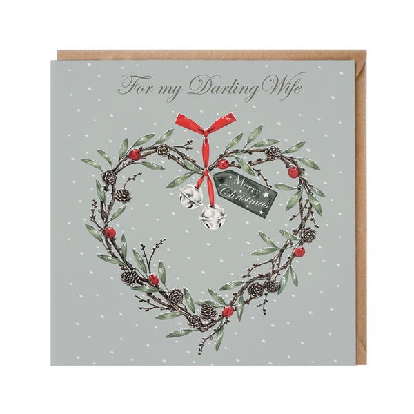 For My Darling Wife - Christmas Card by Sally Swannell