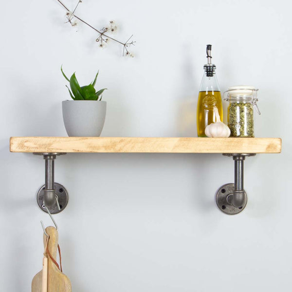 Richmond Industrial Wall Pipe Shelf by Industrial By Design