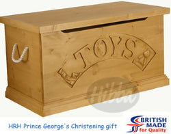 Hibba Classic Solid Pine Toy Box (As gifted to HRH Prince George) British Made Hibba Classic Solid Pine Toy Box (As gifted to HRH Prince George) by Hibba Toys (UK) Ltd