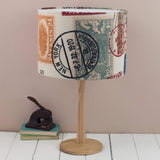 Vintage Stamps Print Airmail Lampshade British Made Vintage Stamps Print Airmail Lampshade by Grace & Favour Home