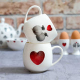 Hug a Mug - Sheep & Heart Themed British Made Hug a Mug - Sheep & Heart Themed by Lucy Pittaway