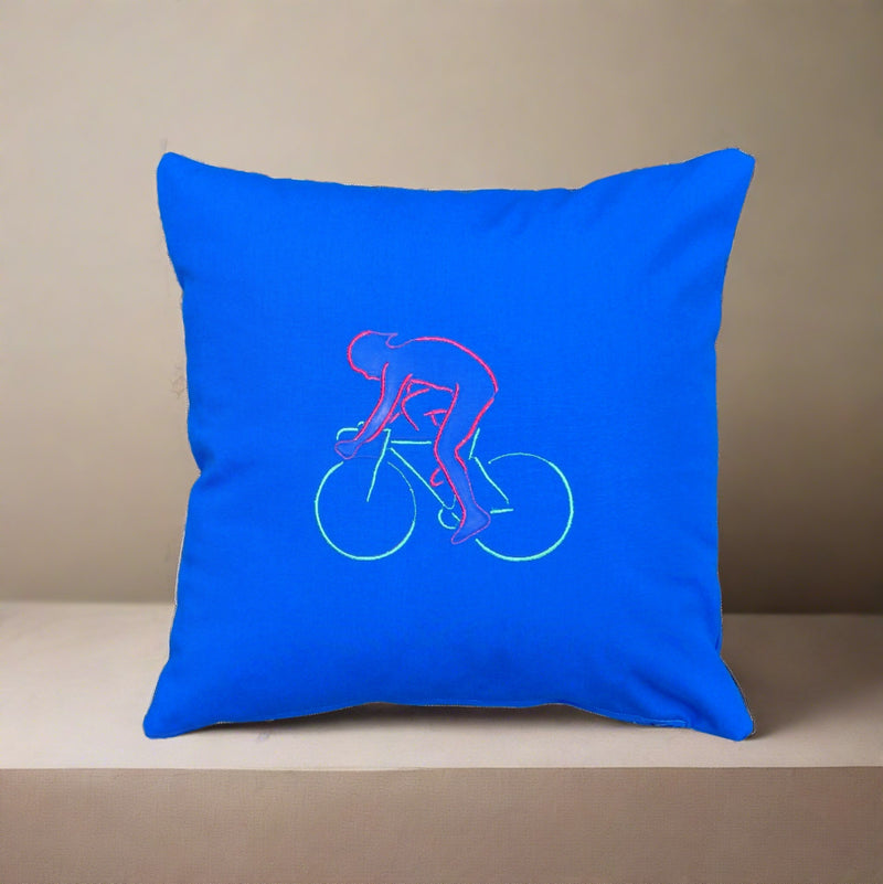 Sport Cyclist Cushion British Made Sport Cyclist Cushion by GBP Handmade
