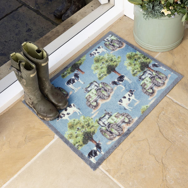 Country Collection - Farmyard Tractors & Cows by Hug Rug