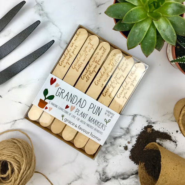 Funny Plant Marker Set for Grandads by Grace & Favour Home