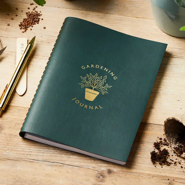 Gardening Journal - Deep Green Leather Effect by Martha Brook
