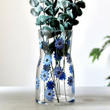 Blue Forget-Me-Not Hand Painted Glass Vase British Made Blue Forget-Me-Not Hand Painted Glass Vase by Samara Ball