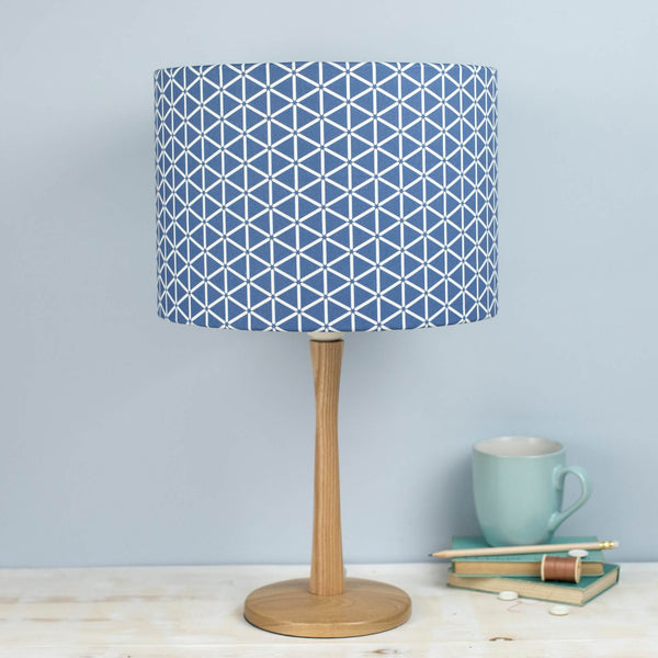 Geometric Blue & White Karin Print Lampshade by Grace & Favour Home