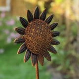 Rusty Metal Garden Sunflower Stake British Made Rusty Metal Garden Sunflower Stake by Savage Works