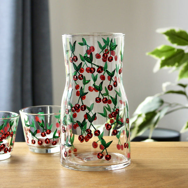 Cherry Hand Painted Glass Vase by Samara Ball