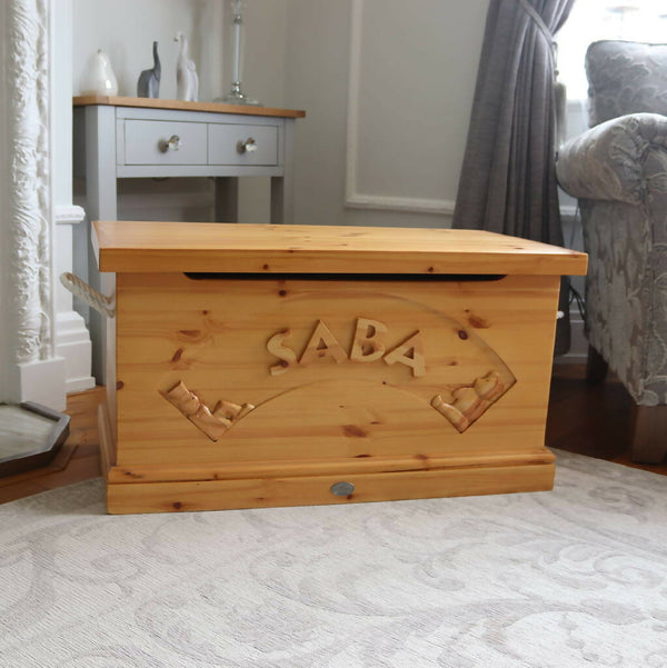 Hibba Classic Solid Pine Personalised Toy Box by Hibba Toys (UK) Ltd