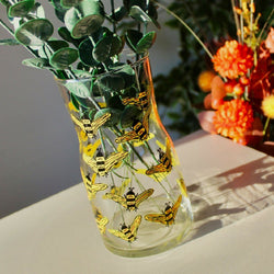 Bumblebee Hand Painted Glass Vase British Made Bumblebee Hand Painted Glass Vase by Samara Ball