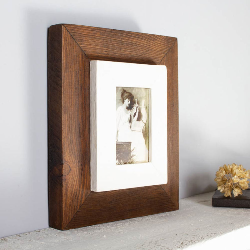 Reclaimed Wooden Miniature Photo Frame 7x5 British Made Reclaimed Wooden Miniature Photo Frame 7x5 by Industrial By Design