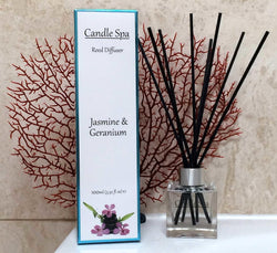 Candle Spa 100ml Reed Diffuser - Jasmine & Geranium British Made Candle Spa 100ml Reed Diffuser - Jasmine & Geranium by Candle Spa