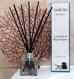 Candle Spa 100ml Reed Diffuser - Lavender & Black Pepper British Made Candle Spa 100ml Reed Diffuser - Lavender & Black Pepper by Candle Spa
