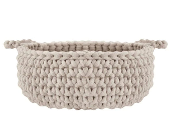 Crochet Flat Basket - Beige by Zuri House
