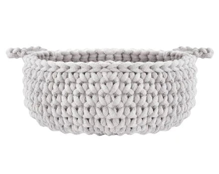 Crochet Flat Basket - Oatmeal by Zuri House