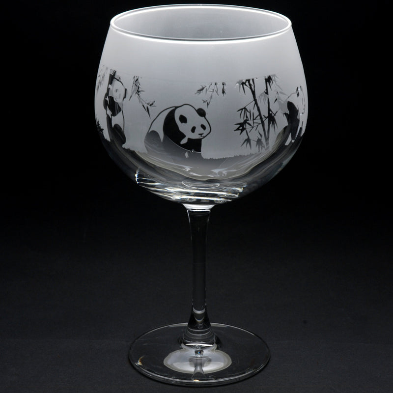 Panda | Gin Glass | Engraved British Made Panda | Gin Glass | Engraved by Glyptic Glass Art