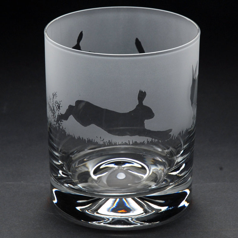 Hare | Whisky Tumbler Glass | Engraved British Made Hare | Whisky Tumbler Glass | Engraved by Glyptic Glass Art