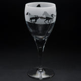 Galloping Horse | Crystal Wine Glass | Engraved British Made Galloping Horse | Crystal Wine Glass | Engraved by Glyptic Glass Art