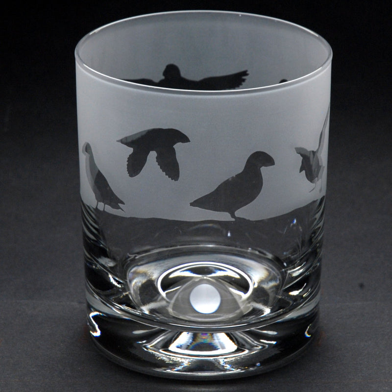 Puffin | Whisky Tumbler Glass | Engraved British Made Puffin | Whisky Tumbler Glass | Engraved by Glyptic Glass Art
