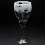 Golden Eagle | Crystal Wine Glass | Engraved British Made Golden Eagle | Crystal Wine Glass | Engraved by Glyptic Glass Art