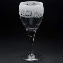 Farm Animals | Crystal Wine Glass | Engraved British Made Farm Animals | Crystal Wine Glass | Engraved by Glyptic Glass Art