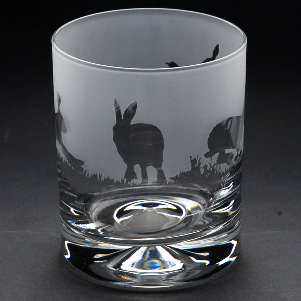 Hare | Whisky Tumbler Glass | Engraved by Glyptic Glass Art