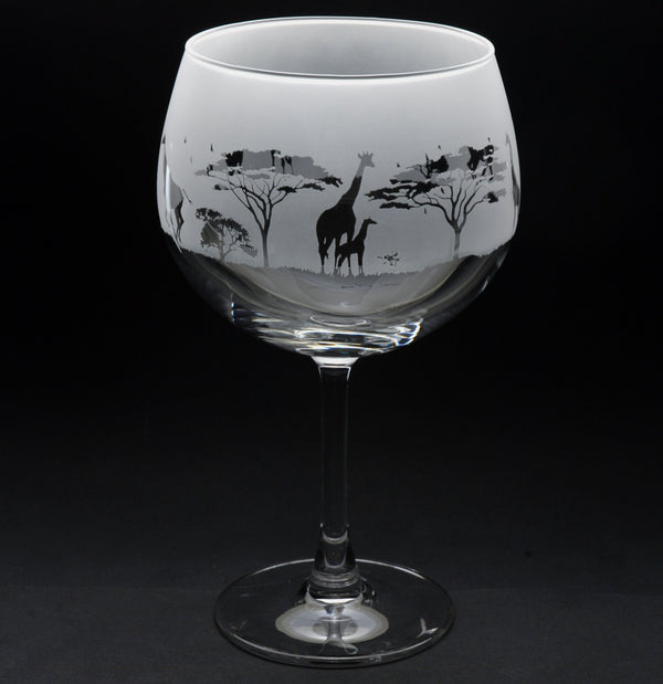 Giraffe | Gin Glass | Engraved by Glyptic Glass Art