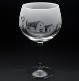 Farm Scene | Gin Glass | Engraved British Made Farm Scene | Gin Glass | Engraved by Glyptic Glass Art