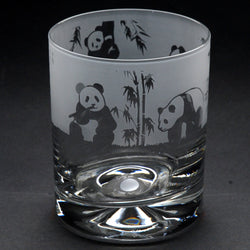 Panda | Whisky Tumbler Glass | Engraved British Made Panda | Whisky Tumbler Glass | Engraved by Glyptic Glass Art