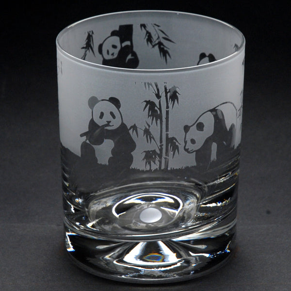 Panda | Whisky Tumbler Glass | Engraved by Glyptic Glass Art