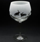 Hare | Gin Glass | Engraved British Made Hare | Gin Glass | Engraved by Glyptic Glass Art