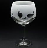 Hare | Gin Glass | Engraved British Made Hare | Gin Glass | Engraved by Glyptic Glass Art