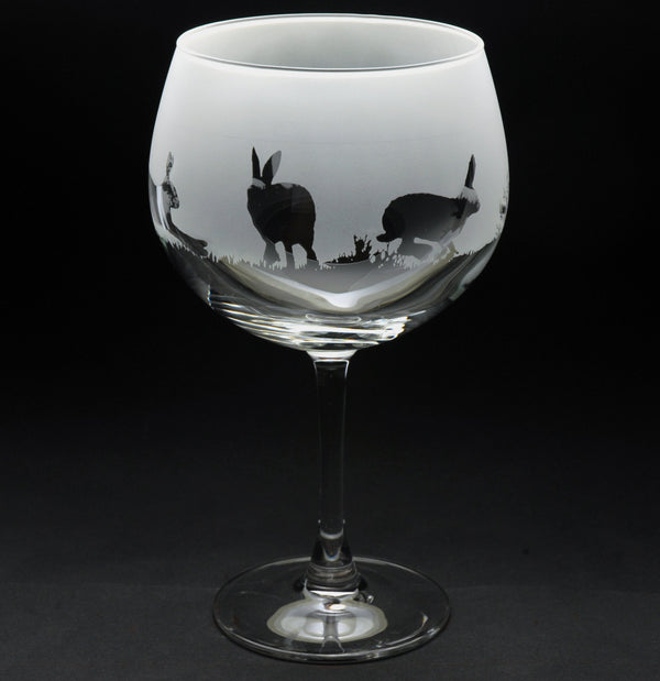 Hare | Gin Glass | Engraved by Glyptic Glass Art